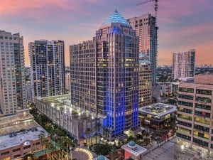Aerial shot of the office building at 401 E. Las Olas Blvd. in Fort Lauderdale, Fla.